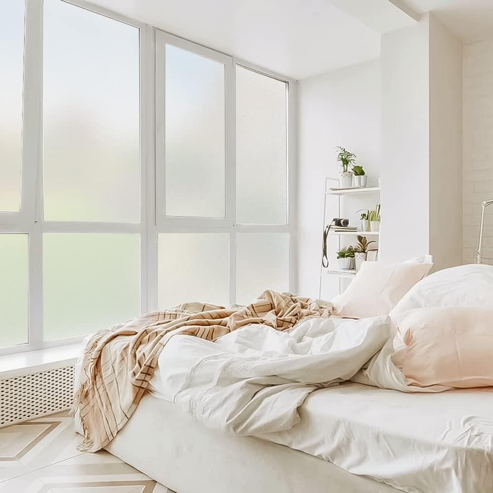 DIFIT Window Privacy Film, Frosted Glass Static Cling Window Film for Bathroom, Office, Living Room