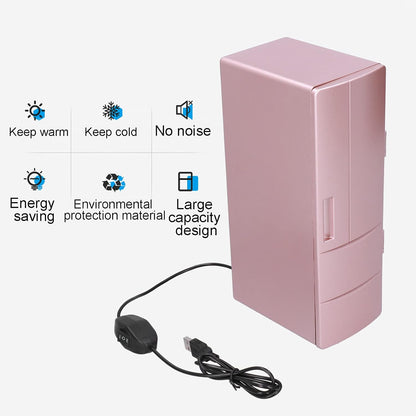 Mini Refrigerator - Portable Mini Fridge with 1.2m USB Cable, Compact for Home, Office, Car