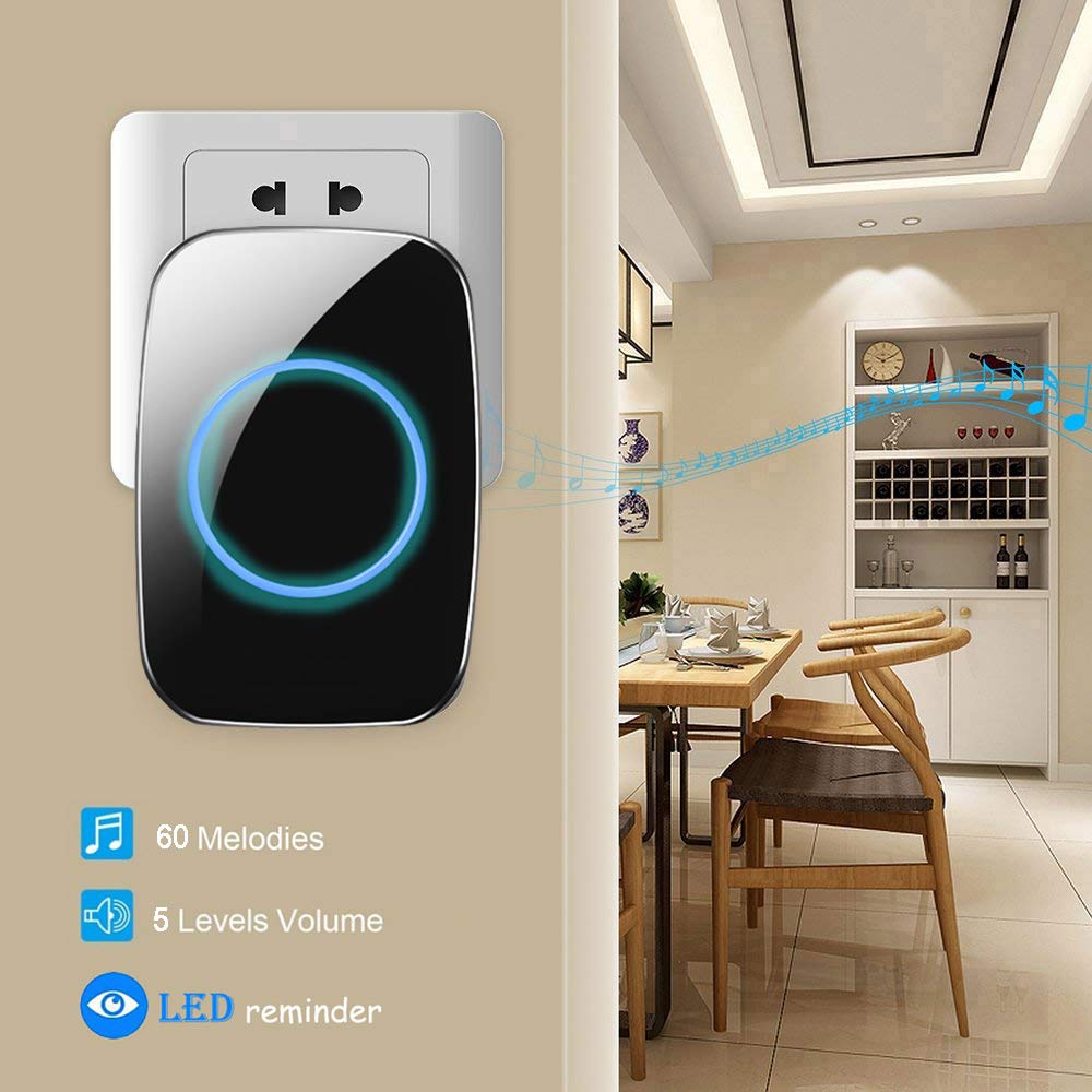 Door Chime When Door Opens, FullHouse Door Sensor Wireless Entry Alarm with 1000ft Range, 60 Chimes and 5 Volume Levels for Business/Store/Home/Office