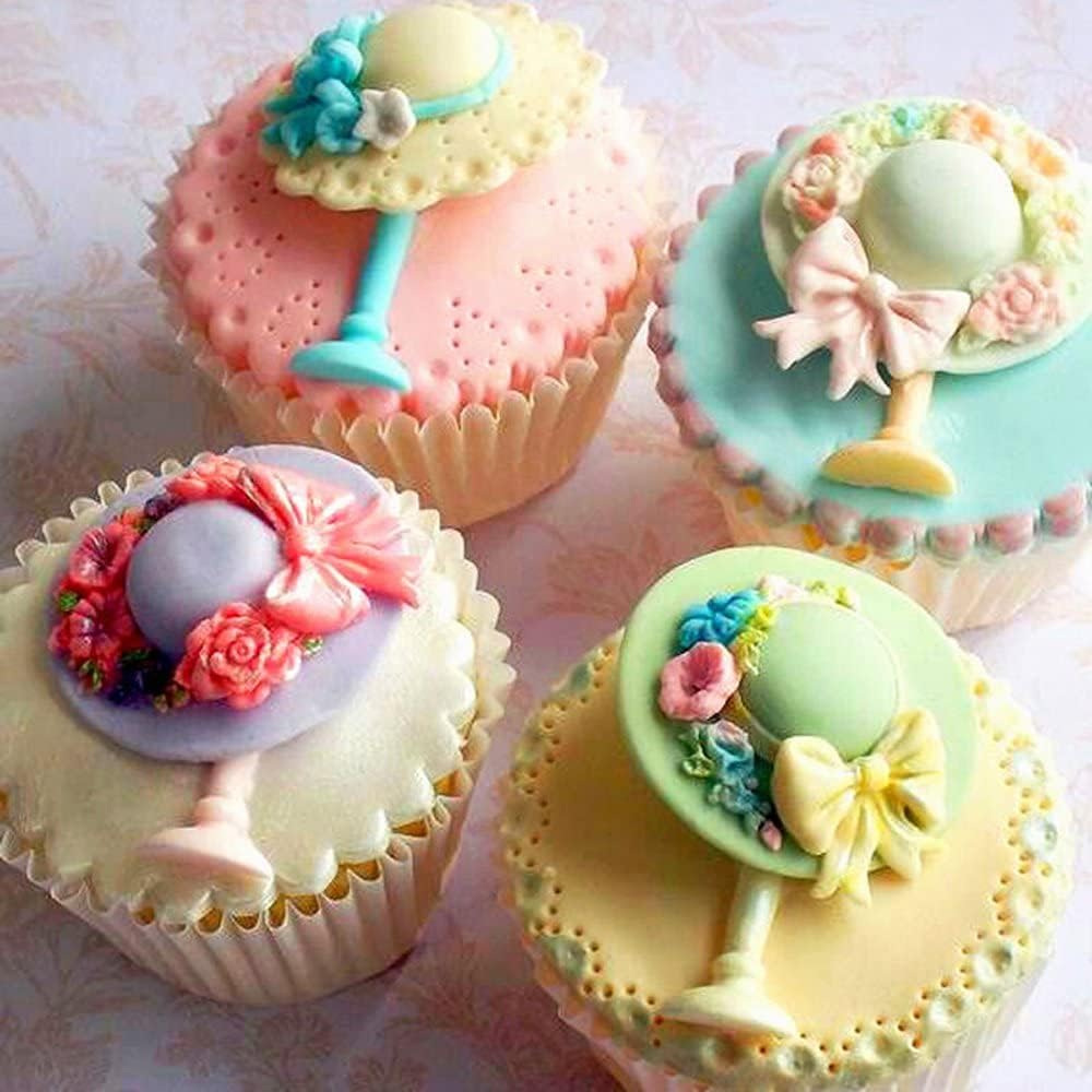 Sunhat Sugarcraft Silicone Mold, Goblet Gumpaste Cake Decorating, Fondant Cupcake Decorations, Beach Summer