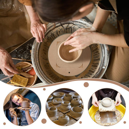 PH PandaHall Pottery Bats System Kit, Inner Bat for Pottery Wheel 12" Round Portable Clay Wedging Board with 6pcs Square Pads Clay Throwing Bats for Artists Studio & Home Pottery Projects