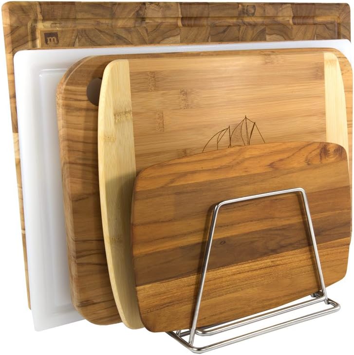 Thirteen Chefs Stainless Steel Cutting Board Rack - Holds 6 Boards up to 3/4" Wide, NSF Approved for Commercial Kitchens