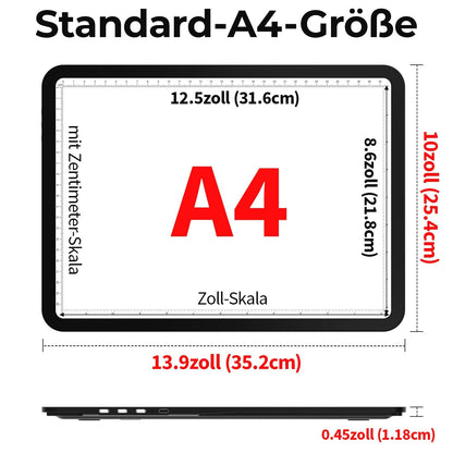 Zocelight Rechargeable A4 Light Pad with Built-in Stand,Super Bright Magnetic Light Table with Physical Buttons,Wireless Light Box for Tracing, Light Board for Diamond Painting,Sketching Weeding Vinyl