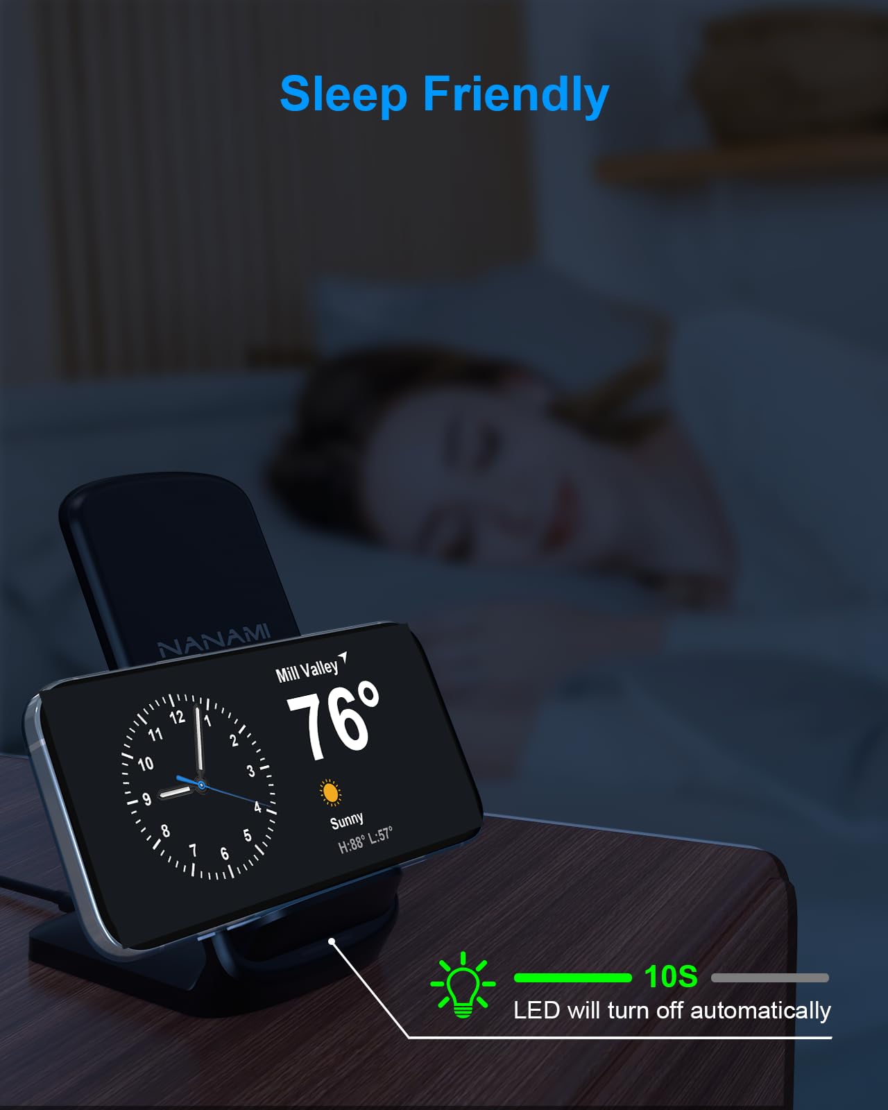 NANAMI Upgraded Fast Wireless Charger, Qi-Certified Wireless Charging Stand Compatible with Samsung Galaxy S25/S24/S23/S22/S21/S20 & Qi Phone Charger for iPhone 17/17 Air/16/16 Plus/16 Pro/15/14/13