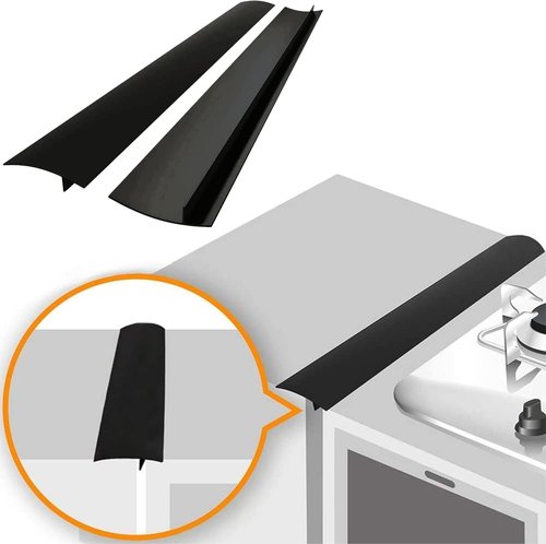 Linda’s Essentials Silicone Stove Gap Covers - Heat Resistant 21-Inch Oven Gap Filler | Easy to Clean Black (2 Pack)