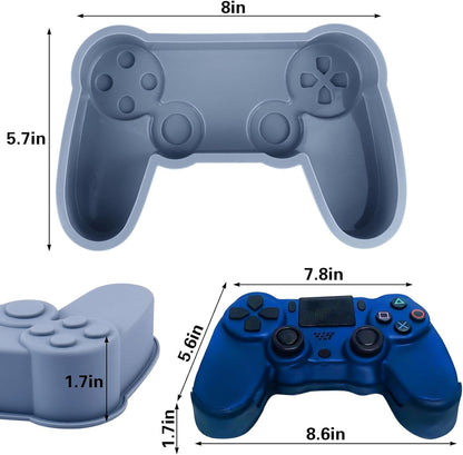 AIERSA Game Controller Silicone Baking Mold, 8 Inch Nonstick Cake Pan for DIY Birthday, Video Game Theme Controller