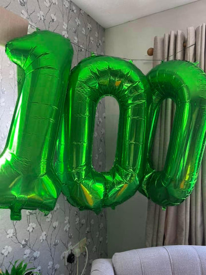 Skiennix Dark Green Number 1 Balloon - 40 Inch Shiny First Birthday Decoration for Boys & Girls