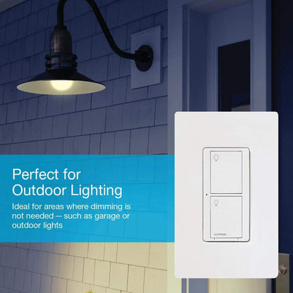 Lutron Caseta Original Smart Light Switch (Lutron Smart Hub Required), for Home, LED Lights, and Fans, 6 Amp, Single-Pole/3-Way, Neutral Required, PD-6ANS-WH, White