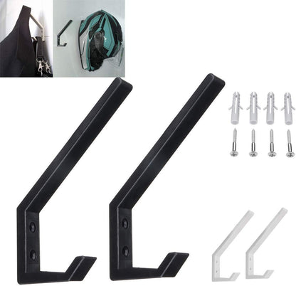 4PCS Plastic Helmet Holders, Wall Mounted Hanging Hooks for Hat, Glove, Bag, Shoe, Clothes Rack (White-4PC)