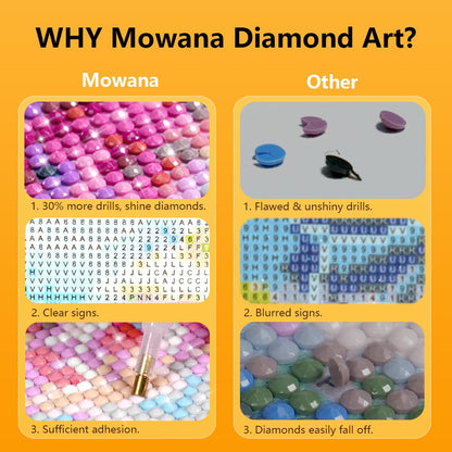 Mowana 6 Pack Diamond Art Kits for Adults - Moon Beach Diamond Painting Kits for Adults Beginners, 5D DIY Round dots Full Drill Gem Art for Home Wall Decor and Gifts 12x16inch