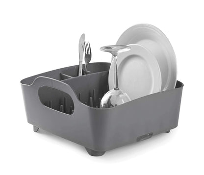 Umbra Tub Dish Drying Rack – Lightweight Self-Draining Dish Rack for Kitchen Sink and Counter at Home, RV or Motorhome, Charcoal Kitchen, 36.067999999999998 x 33.655000000000001 x 18.288 cm