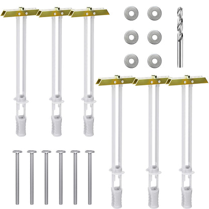 Steel Stud TV Mounting Kit – Heavy-Duty Metal Stud TV Mount Kit for Tilt & Low-Profile TVs, Includes 6 Drywall Anchors (1/4”-20), Bolts, Steel Drill Bit & Mounting Hardware
