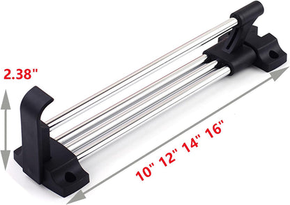 Autuwintor Adjustable 12 Inch Pull Out Valet Closet Rod with Screws, Cold Rolled Steel Black Silver, 1pcs