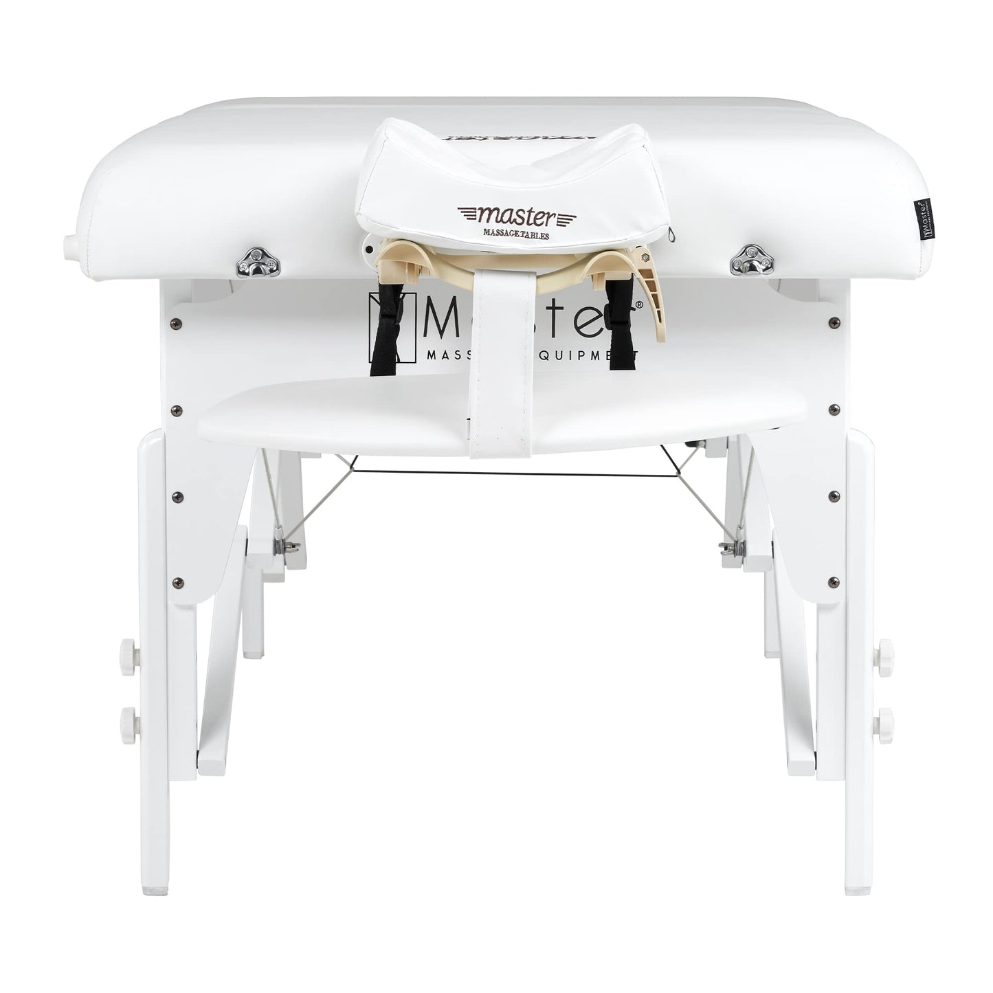 Master Massage 31" Montclair Pro Portable Massage Table Package, Memory Foam Cushioning, Reiki Panels, Shiatsu Cable Release- Tattoo Table, Spa Bed, Facial Bed - White