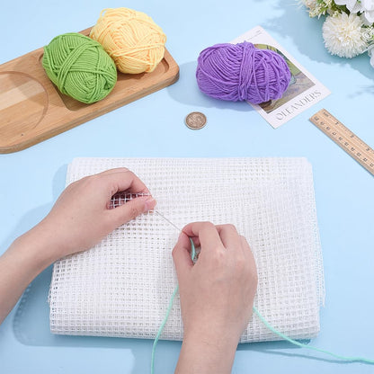 PH PandaHall 4CT Blank Rug Hooking Mesh 59x39 Inch Wide White Latch Hook Canvas Carpet Knitting Mesh Cloth Crocheting Tools for DIY Rug Tapestry Canvas Embroidery Woven Craft Projects Making
