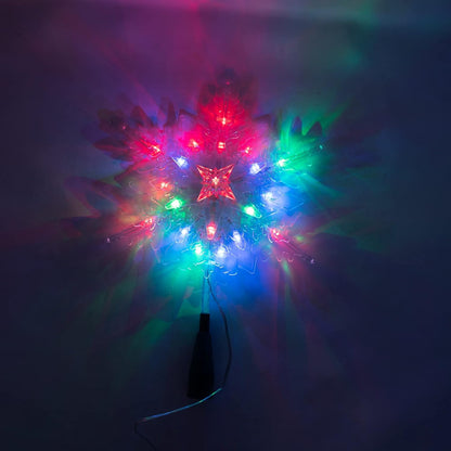 Kurt Adler 20-Light 10-Inch Clear Snowflake Treetop with Color-Changing RGB LED Bulbs