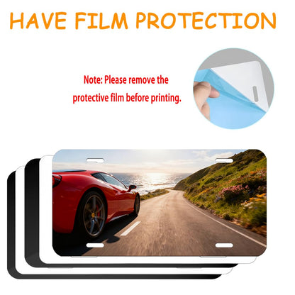 20 Pack Sublimation License Plate Blanks, 10 Black & 10 White, Metal Aluminum DIY Custom License Plates with Screw Sets 0.6mm Sublimation Blank License Plate for Automotive and Home Decoration