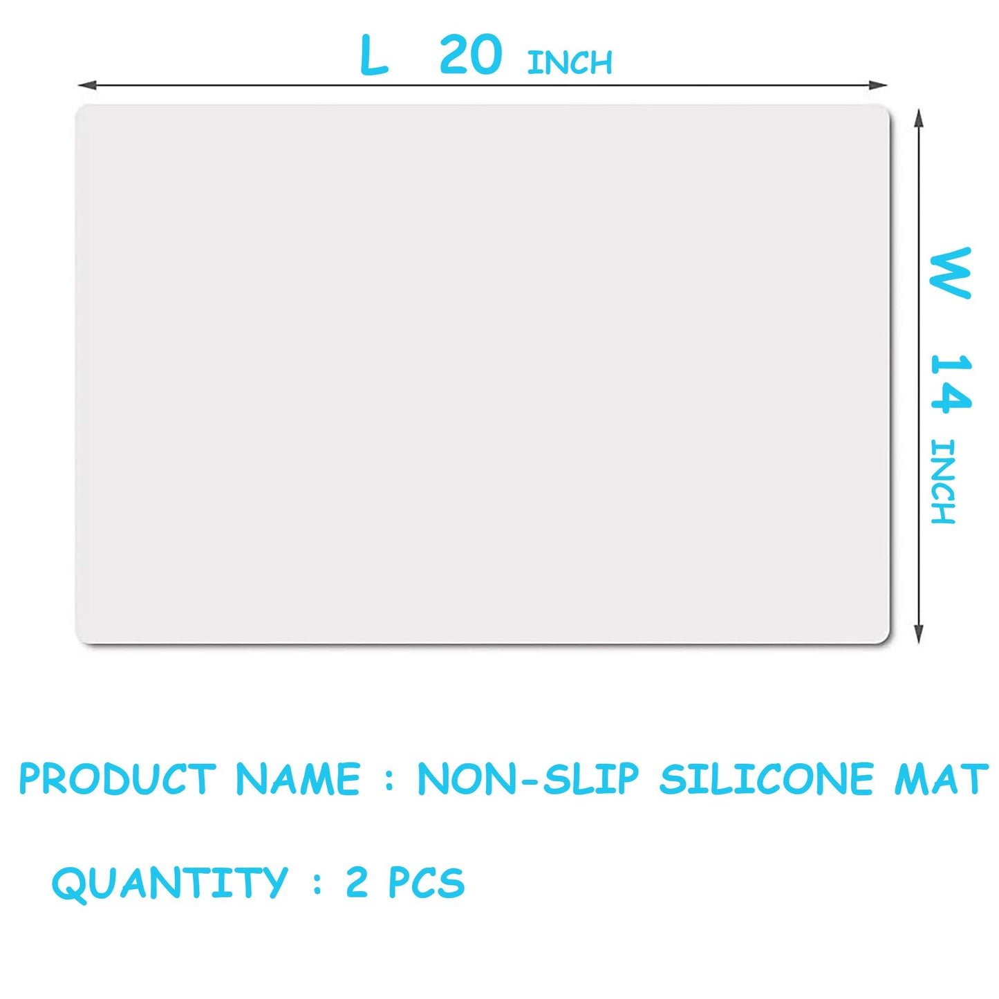 PABUSIOR Large Silicone Jewelry Crafts Mat: Non-Slip Translucent Silicone Pad, 14×20In (2/Pack), Heat Resistant, Nonstick, Clear Kids Mat for Epoxy Resin, Nail Art, DIY Sheet