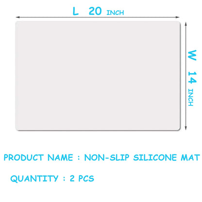 PABUSIOR Large Silicone Jewelry Crafts Mat: Non-Slip Translucent Silicone Pad, 14×20In (2/Pack), Heat Resistant, Nonstick, Clear Kids Mat for Epoxy Resin, Nail Art, DIY Sheet