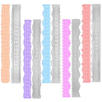 5 PCS Metal Die Cuts Irregular Edges Ruler, AIFUDA 8.4 Inches Craft Tear Rulers Embossing Stencils Paper Tearing Rulers for Scrapbooking Craft Decor