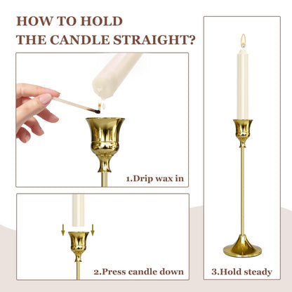 Showin Candlestick Holders Silver, 3 Packs Taper Candle Holder for Candlesticks, Candle Sticks Holder Decor for Home Decor
