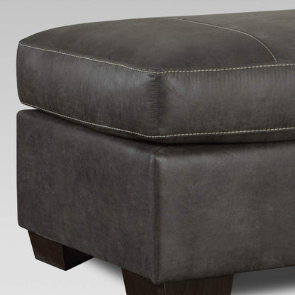 Roundhill Furniture Tirana Contemporary Fabric Pillow-top Arm Chair with Ottoman in Sequoia Ash