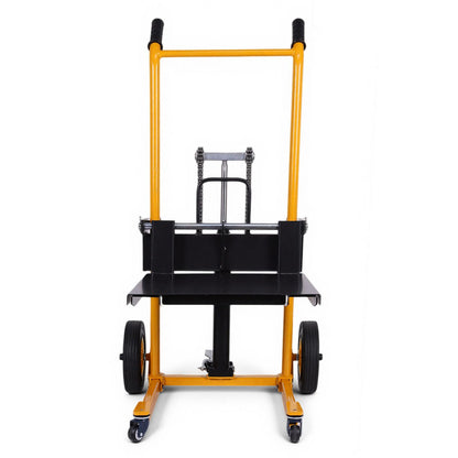 Mini Forklift Portable Pallet Jack Table Cart with Swivel Wheels Handheld Push Pallet Trolley Wear Resist for Household Warehouse Factory