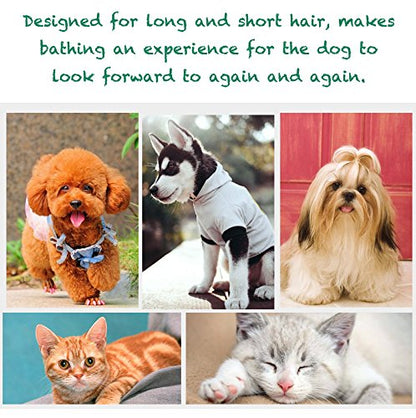 Pet Silicone Shampoo Brush for Long & Short Hair Medium Large Pets Dogs Cats,Shower Wash Curry Brush,Dog hair Products Accessories Dog Back Massage for Long & Short Hair Small Large Pets Dogs(Green)