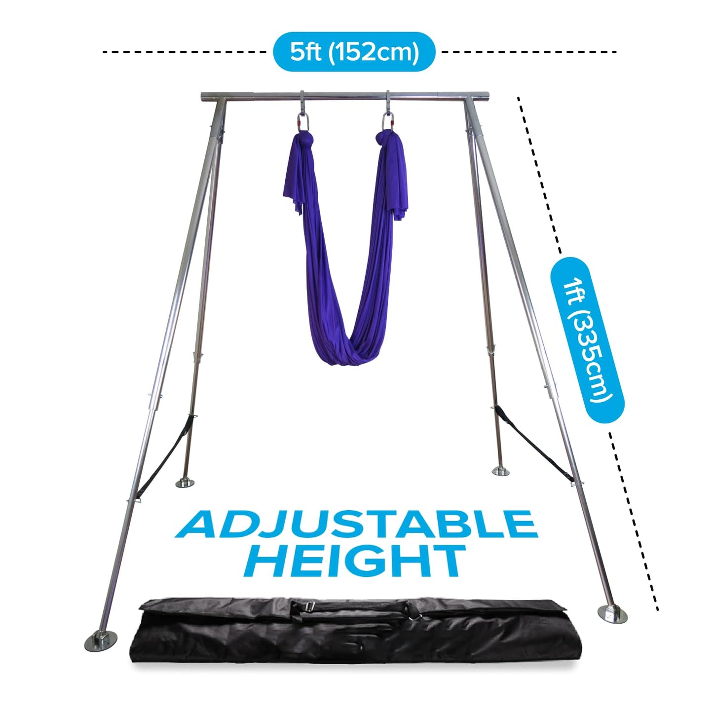 Uplift Active Adjustable Yoga Aerial Rig - Only Premium Home Yoga Stand with Adjustable Height | Portable Stainless Steel Rig | Aerial Fitness, Use with Hoops/Lyra, Silks & Hammock