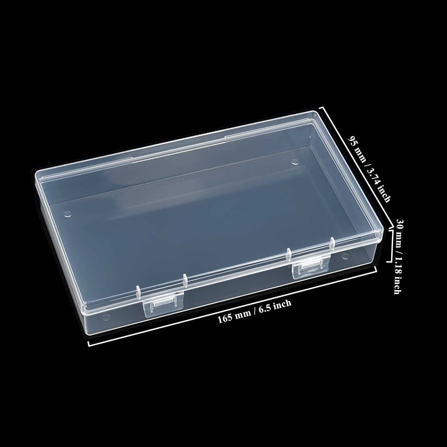 Thintinick 8 Pack Rectangular Clear Plastic Storage Containers Box with Hinged Lid for Beads and Other Small Craft Items (6.5 x 3.74 x 1.18 inch)
