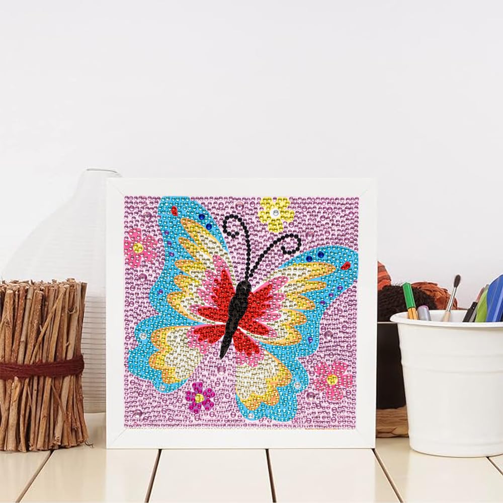 CHWGLFGG 6 Pack Diamond Painting Kits Beginners,5D DIY Diamond Art Kit for Kids 6-8-9-10-12 Girls Boys,Cute Animals Big Gem Art and Crafts,Easy Small Full Drill Painting Kits for Wall Decor 6" X 6"