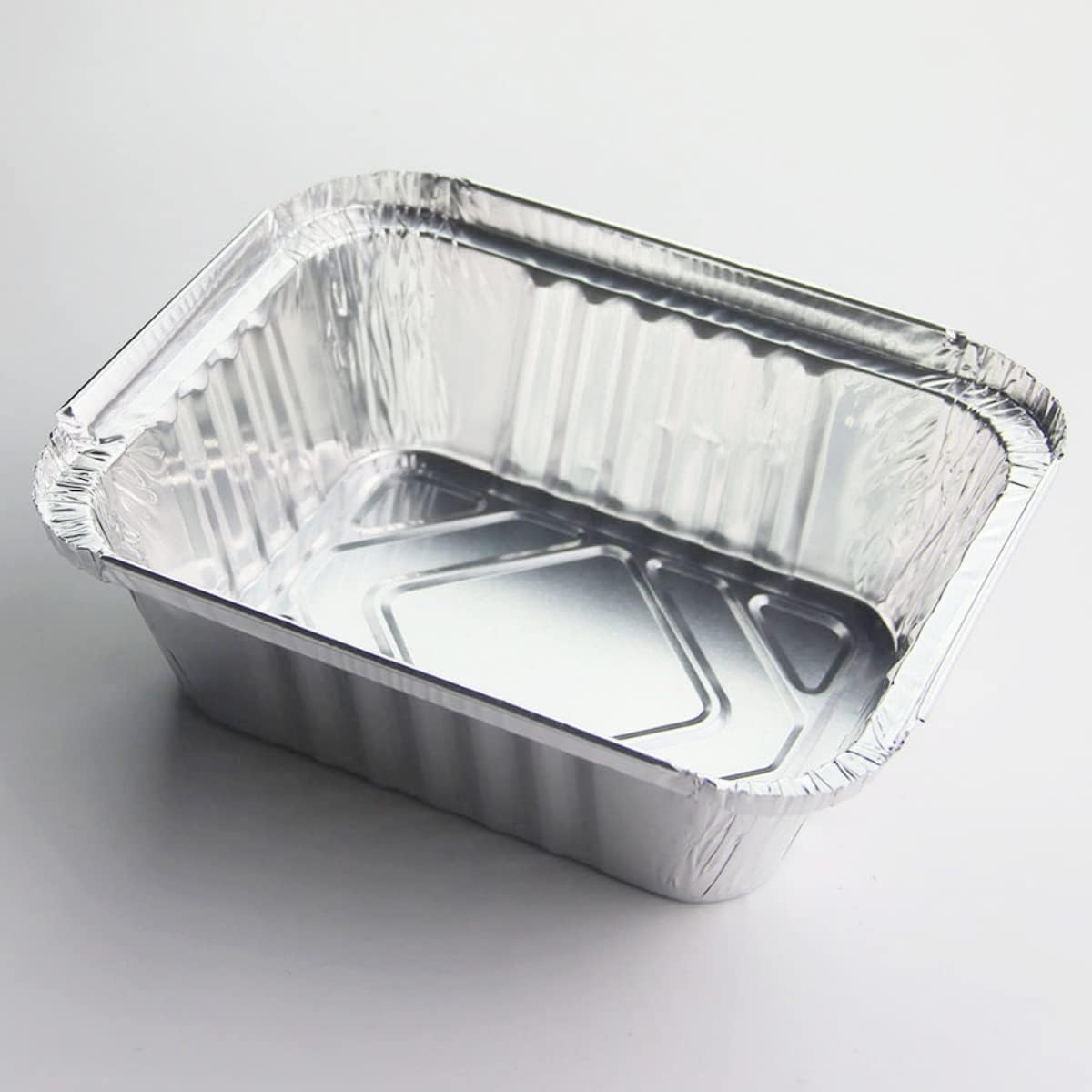 PARTY BARGAINS 1 Lb. Small Aluminum Pan with Lids - 50 Pack Disposable Take-Out Pans