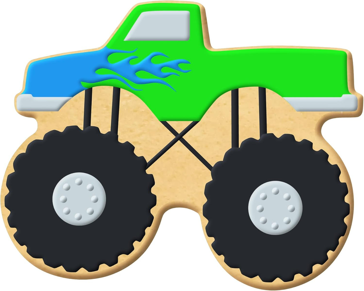 Monster Truck Cookie Cutter, 5 Inch, Made in the USA, Tin Plated Steel