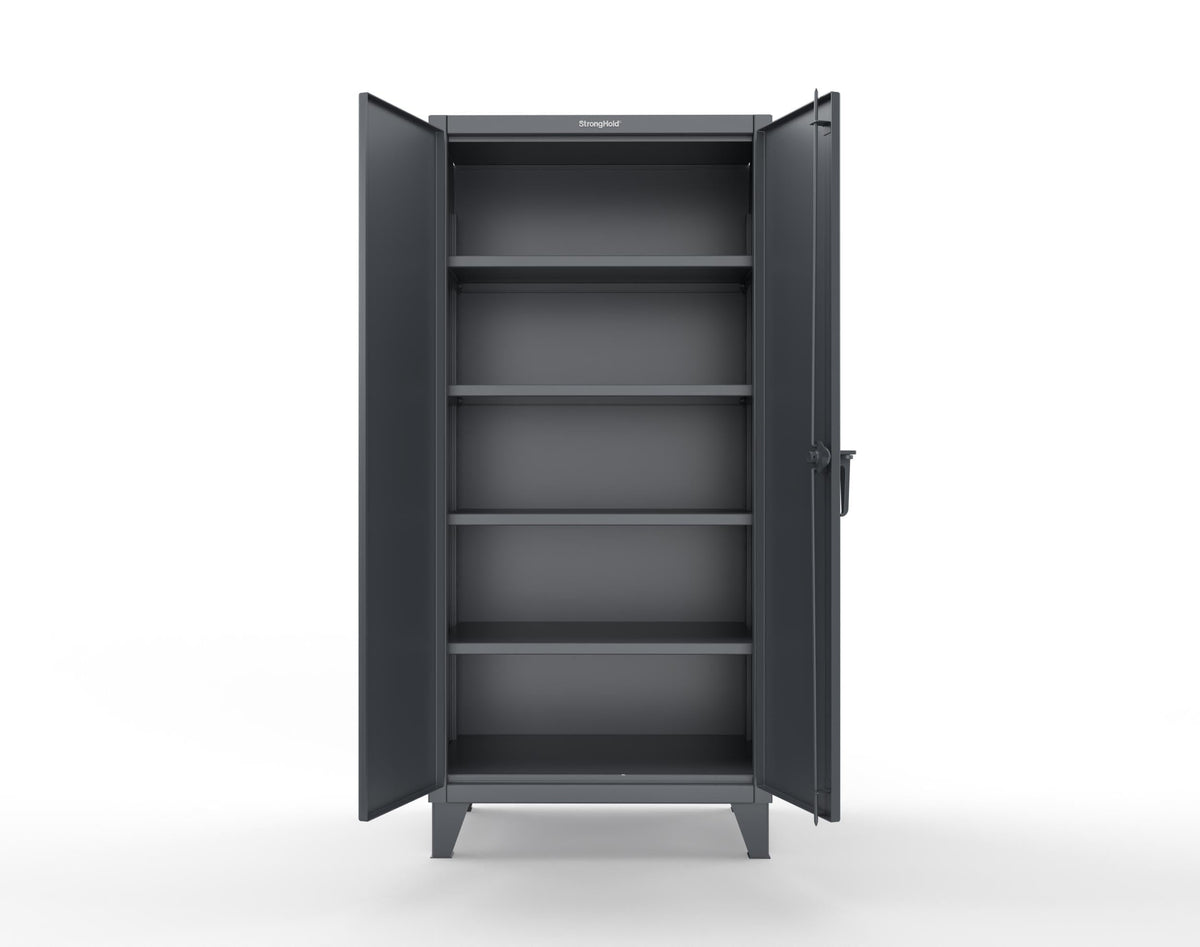 Strong Hold, 36" W x 24" D x 78" H, Industrial Cabinet, Heavy-Duty, Welded and Assembled, 12-Gauge Steel, Dark Gray, 4 Adjustable Shelves with 1,900 lbs. Capacity - USA, 36-244