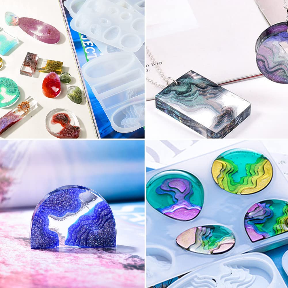 SENHAI 7 PCS Island Pendant Resin Molds, Ocean Style Epoxy Silicone Molds for DIY Craft Making Pendant Keychain Jewelry