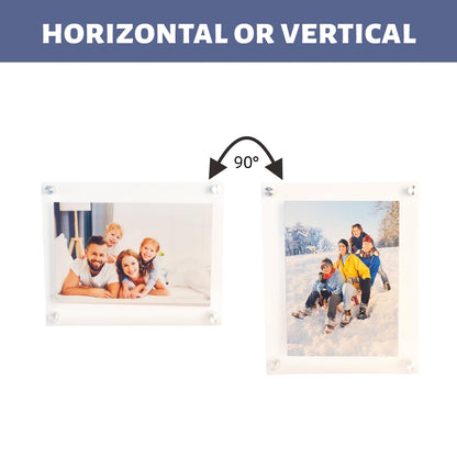 Premium Floating Acrylic Picture Frame with Polished Edges & Silver Aluminum Standoffs - Easy Wall Mount Kit Included: drill Bit, Level, Template. (Silver, Insert Size 8.5"x11", Full Frame 11"x13.5")