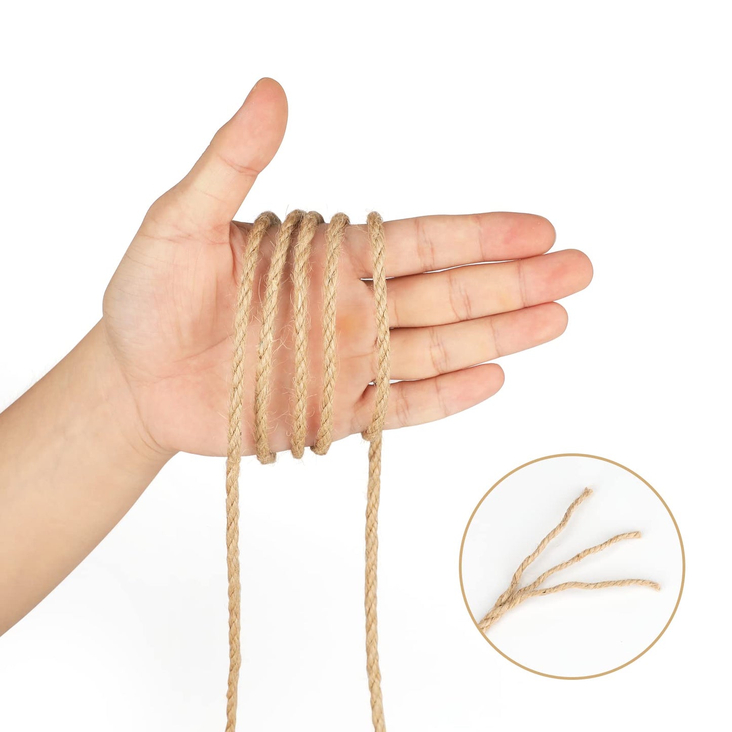 5MM Jute Rope,164Feet Strong and Heavy Duty Jute Twine, Brown Decoration Hemp Twine String for Artworks, Gardening, Bundling, Camping, Decorating, and DIY Crafting (50M/164Ft * 5MM)