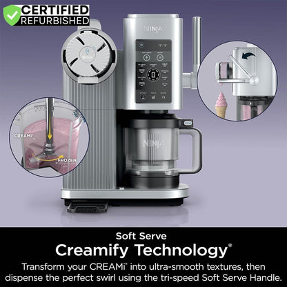 Ninja NC701 CREAMi Swirl 13-in-1 Soft Serve Ice Cream Machine - Renewed with 2-Year CPS Protection Pack