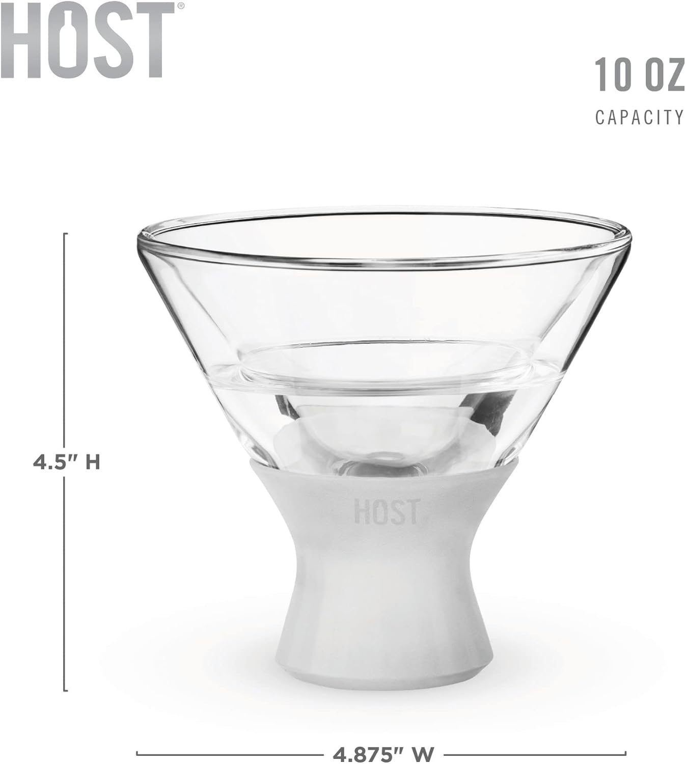 Host Stemless Martini Glasses, Double Walled Insulated Drinking Glass, Set of 2 Cocktail Glasses