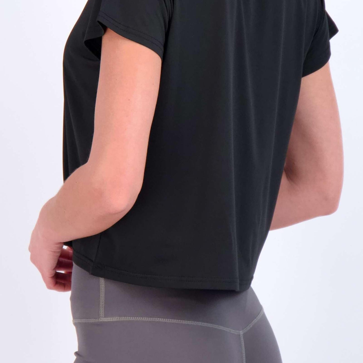 Real Essentials 5 Pack: Women's Dry Fit Crop Top - Short Sleeve Crew Neck Stretch Athletic Tee (Available in Plus Size) - Set 3, M