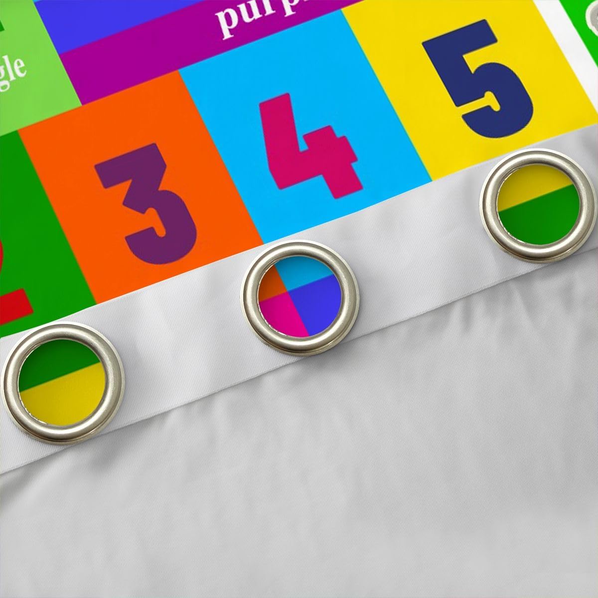 42"x63" Feelyou Kids Educational Curtains for Bedroom Playtime Collection ABC, Numbers and Shapes Learning Thermal