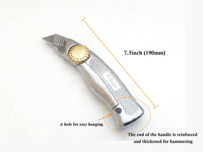 Zeluga 19-524 Fixed Blade Utility Knife with Die Cast Aluminium Housing, Quick Blade Change, 10 Blades Included
