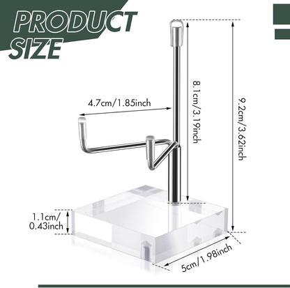 Sibba Adjustable Plate Stands for Display, Metal Arms, Clear Acrylic Base, Small Holder for Photos, Books, Home Décor