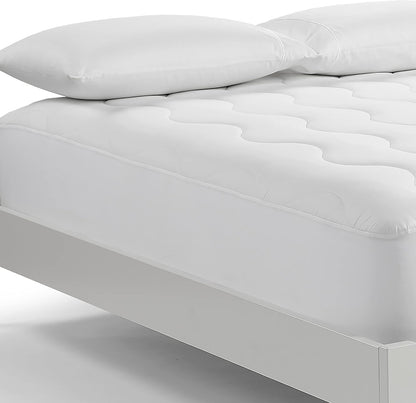Serta Air Dry Extra Comfort Quilted Mattress Pad, Cooling & Breathable, 15" Deep Pocket, Twin, White