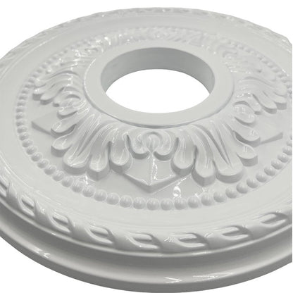 Yuqim Ceiling Medallion for Light Fixtures Ceiling Fan Medallion Ceiling Light Cover Plate Home Lighting Ceiling Medallions 12" OD x 3.6" ID(White)