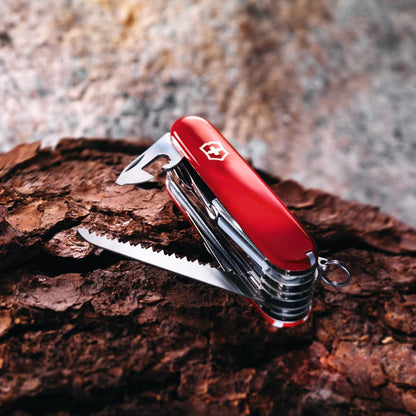 Victorinox Rambler Swiss Army Knife, Compact, 10 Functions, Swiss Made Pocket Knife with Magnetic Phillips Screwdriver, Scissors and Tweezers - Red