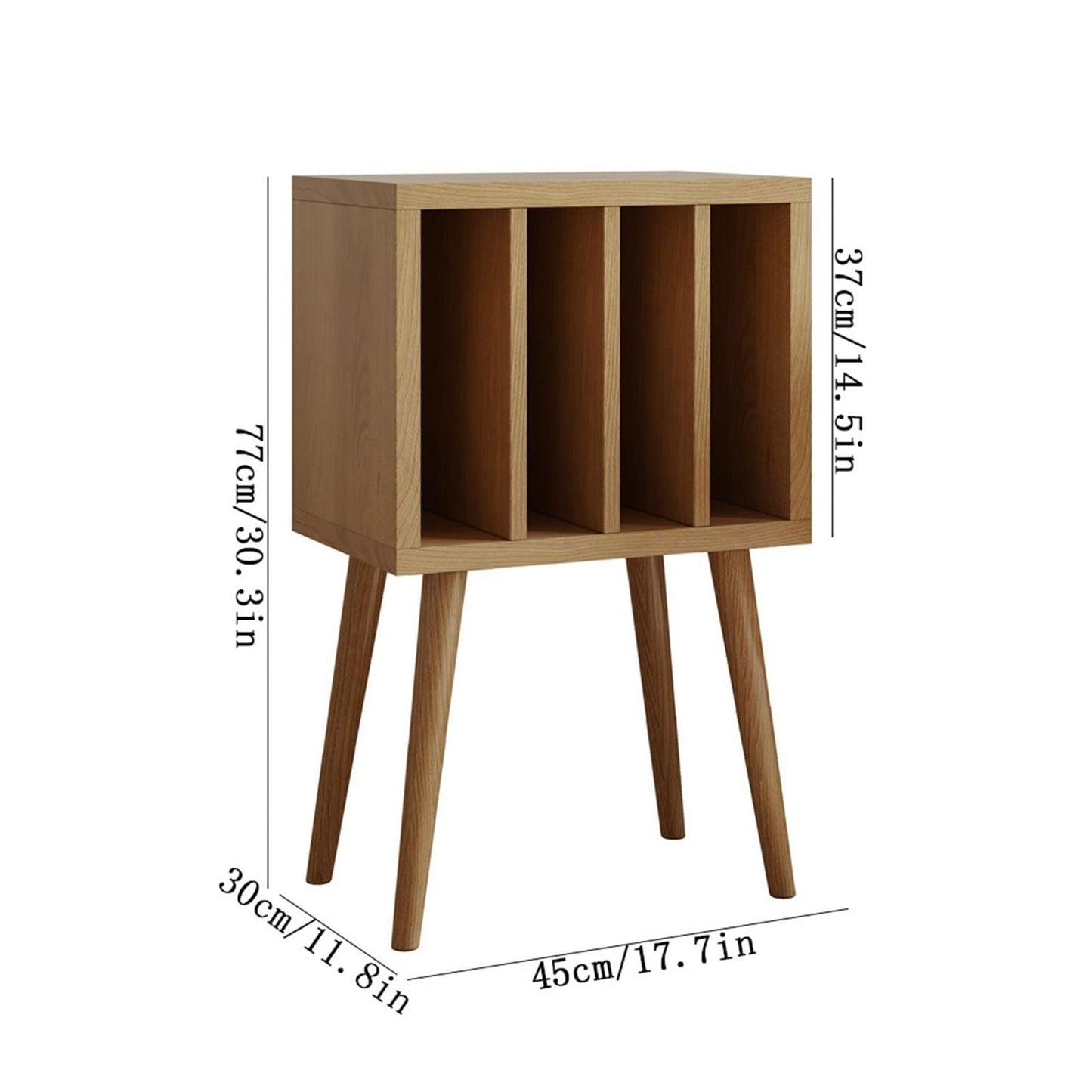 XJOYSL7921 DVD Storage Storage Rack Wooden Vinyl Record Cabinet Retro Sofa Sideboard Floor Small Bookcase CD Rack Tower