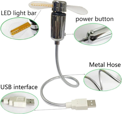 All-New USB LED Clock Fan, Mini Real Time Clock Display Function, Creative Portable Gift with Adjustable Safety