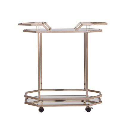 SEI Furniture Ari Art serving cart, Champagne with mirror (AMZ1102ZH)
