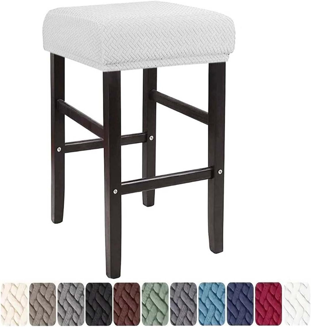 LIULIWEIFA Set 4/2/1 Counter slipcover,White,1pcs Bar Stool Covers Rectangle of Saddle Bar Stool Covers Slipcover Stool